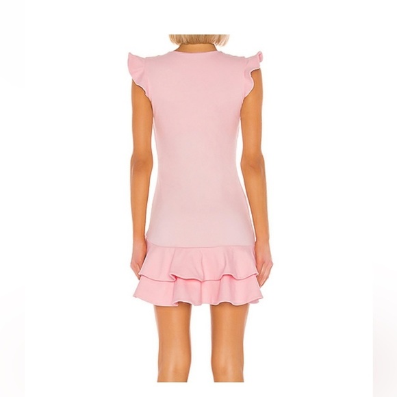 Revolve Susana Monaco Sleeveless Ruffle Hem Dress in‎ Baby Pink Sz M - Picture 3 of 11